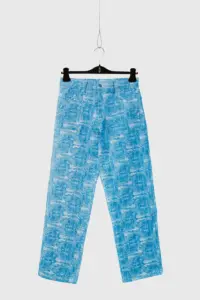 Pantalone denim effetto délavé